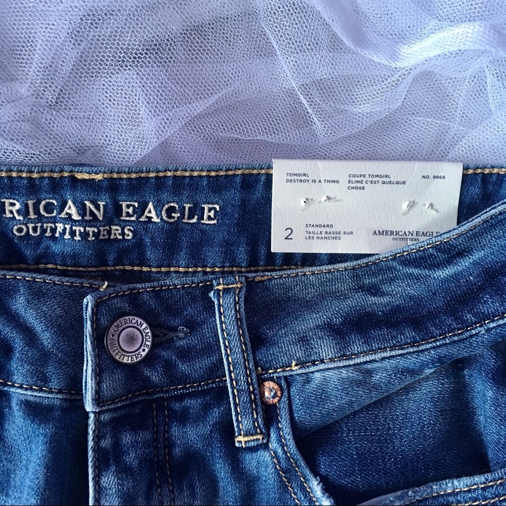 NWT American Eagle Outfitters Tomgirl Jeans 2 Reg.